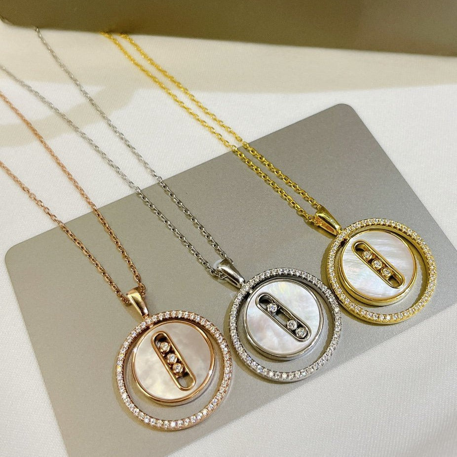 MOVE MM NACRE BLANCHE DIAMOND NECKLACE