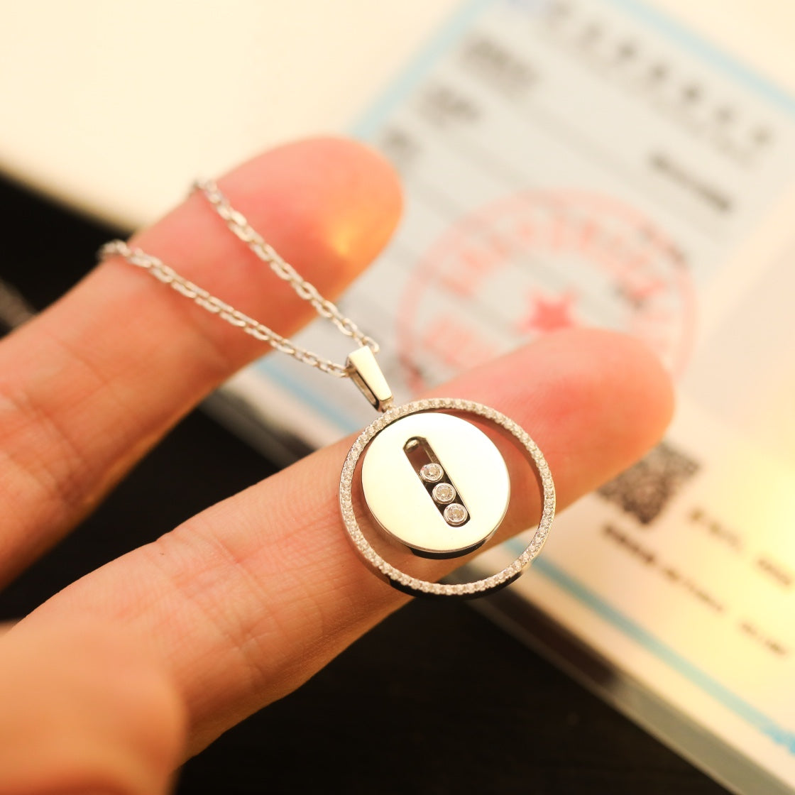 MOVE MM SILVER DIAMOND NECKLACE