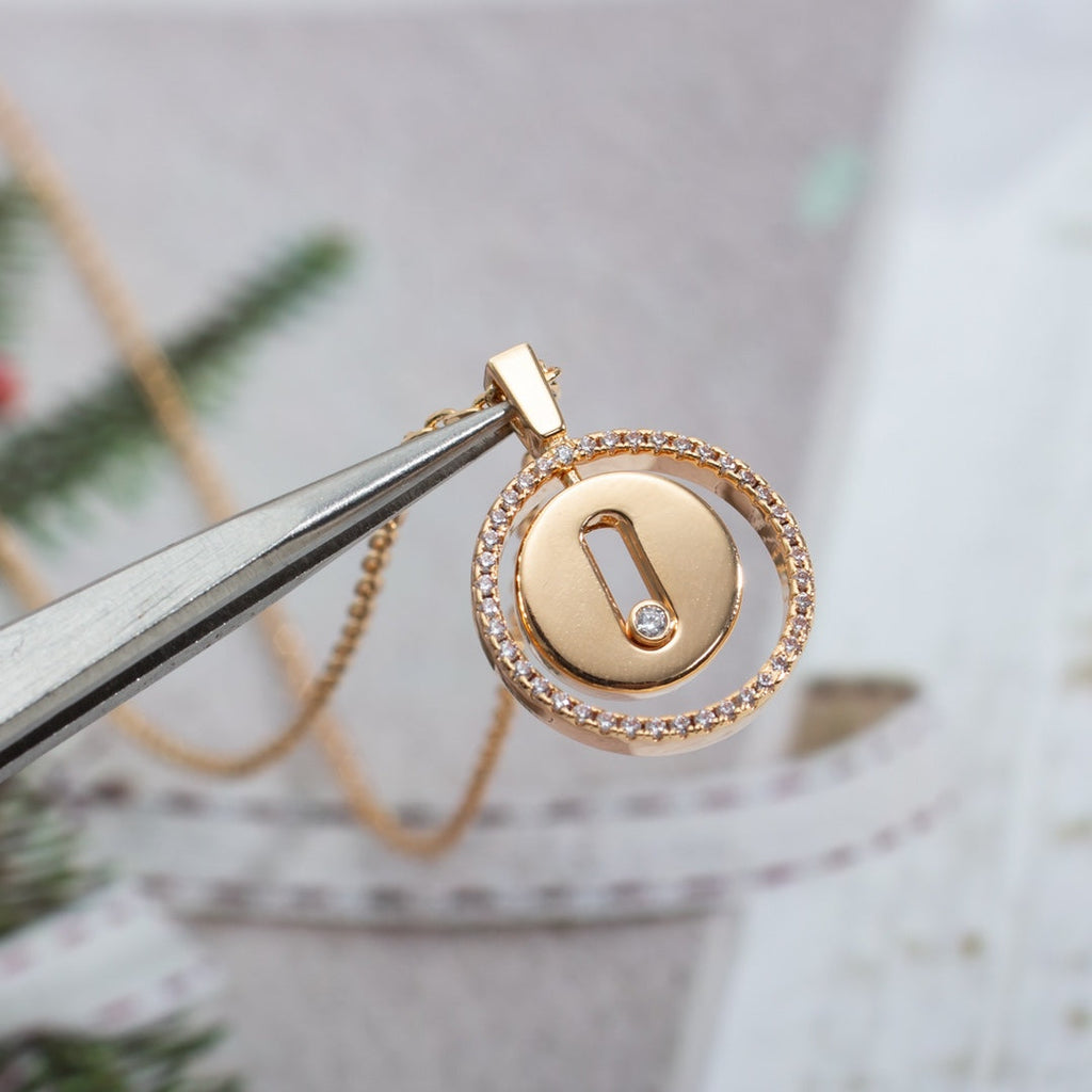 MOVE PM NECKLACE PINK GOLD DIAMOND