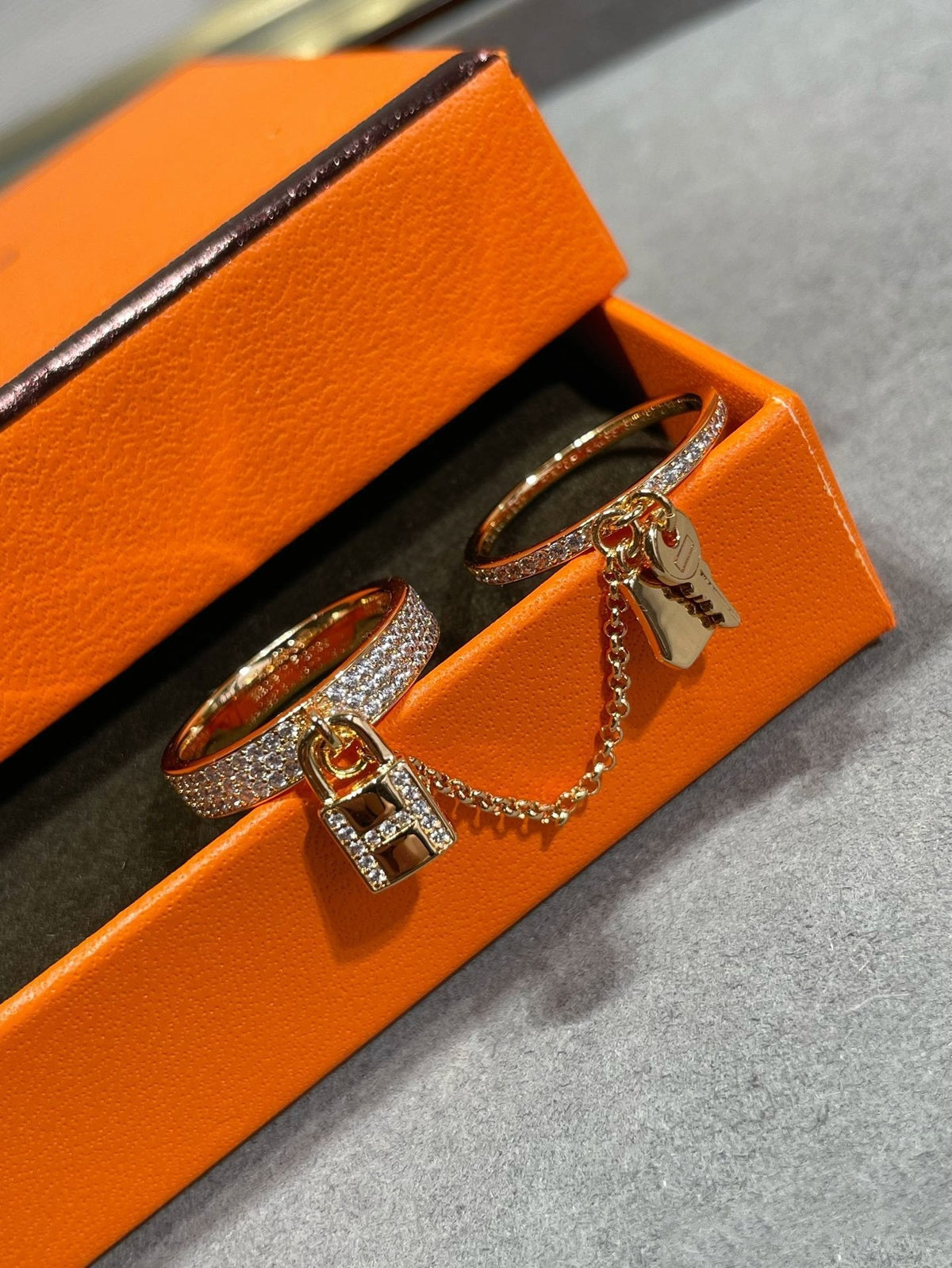 HM KELLY CLOCHETTE DOUBLE RING IN  WITH DIAMONDS