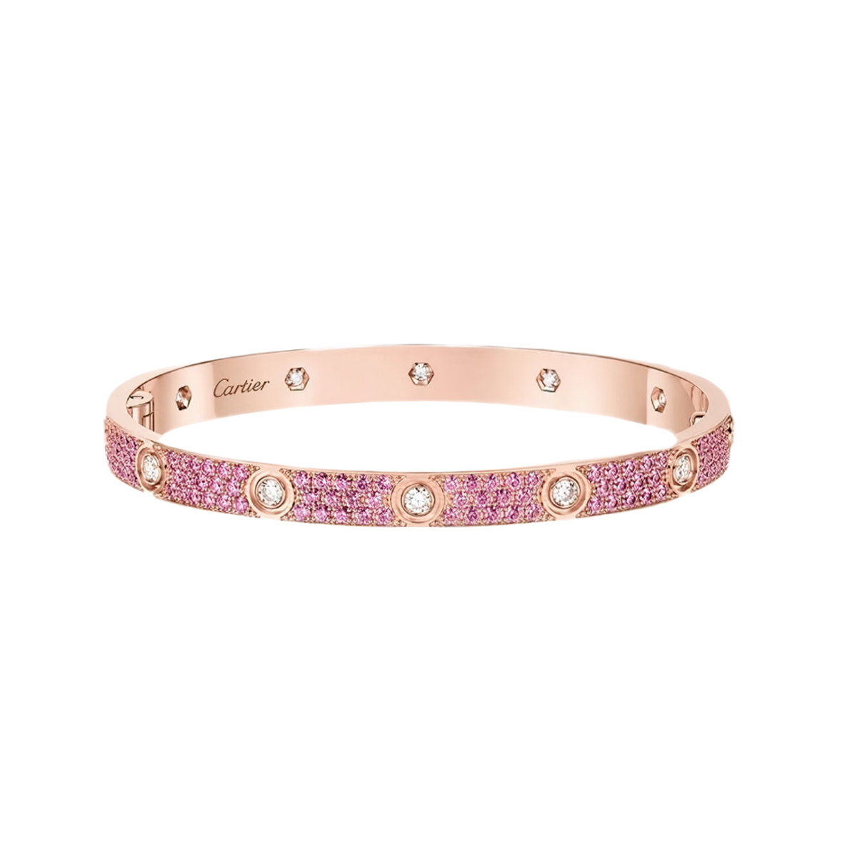 2026 PAVE GEMSTONE LOVE BRACELET 6.1MM 10 DIAMONDS