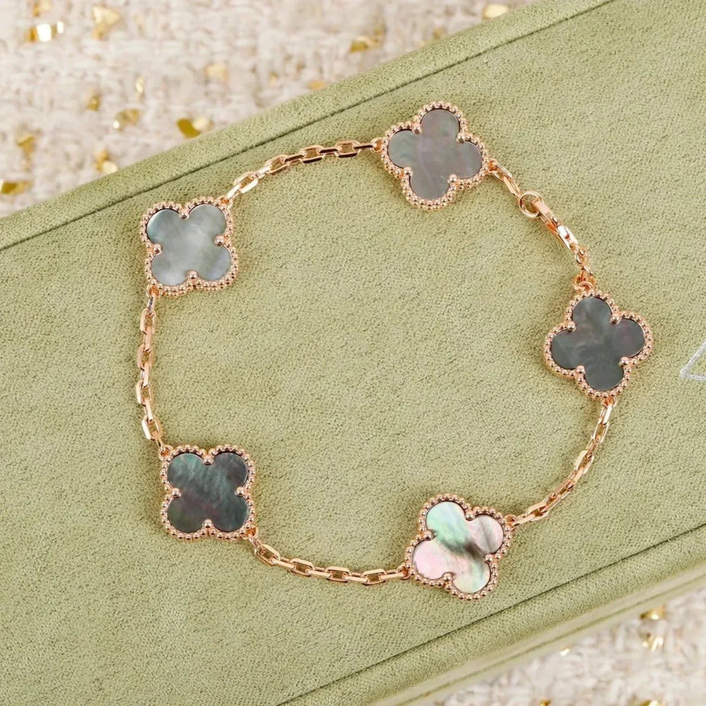New CLOVER 5 MOTIF GRAY MOP BRACELET COLLECTION