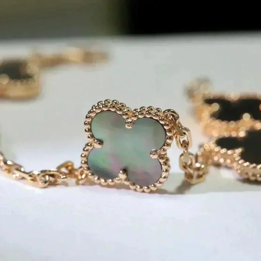 New CLOVER 5 MOTIF GRAY MOP BRACELET COLLECTION