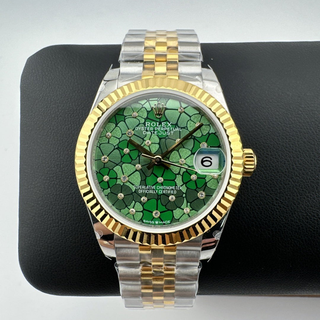 Rolex Datejust 31 Green Dial Diamonds Women's Watch 278273-0032