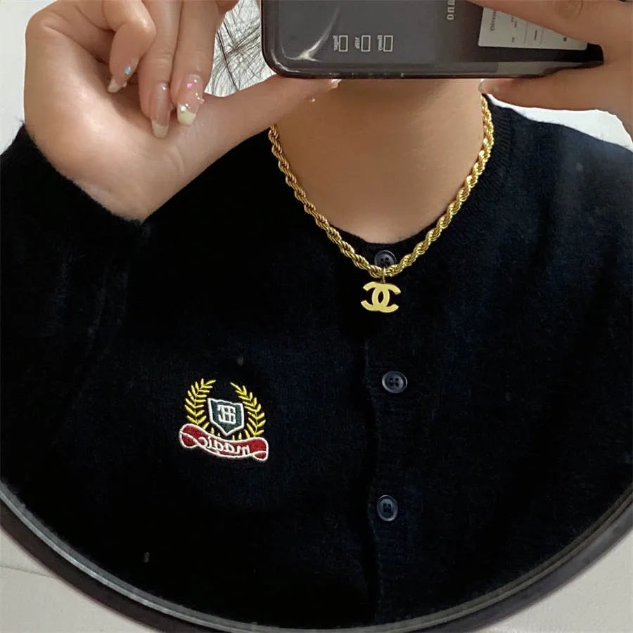 Chanel double C thick chain necklace