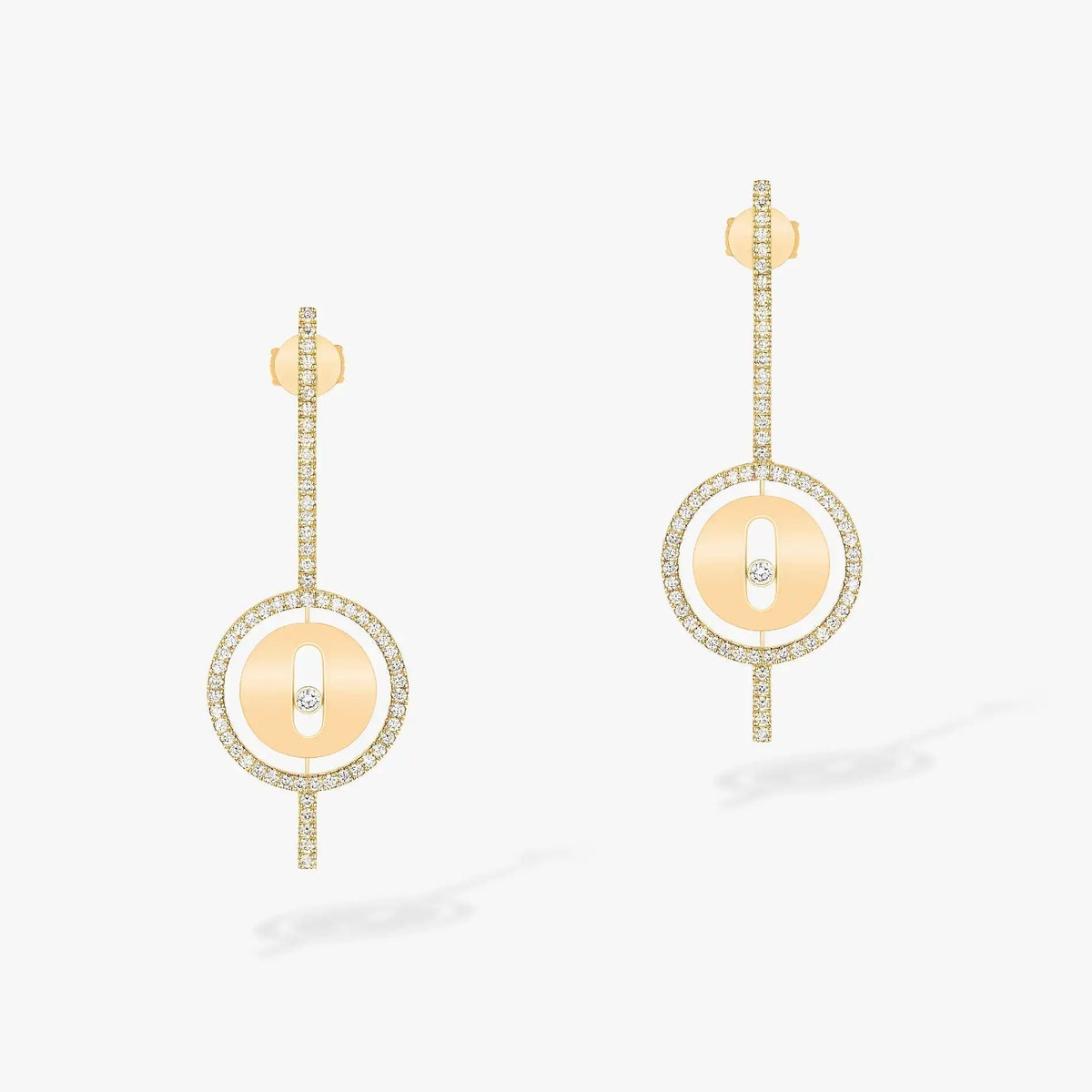 MOVE ARROW PINK GOLD DIAMOND EARRINGS