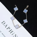 Van Cleef & Arpels Four-leaf clover purple chalcedony bracelet