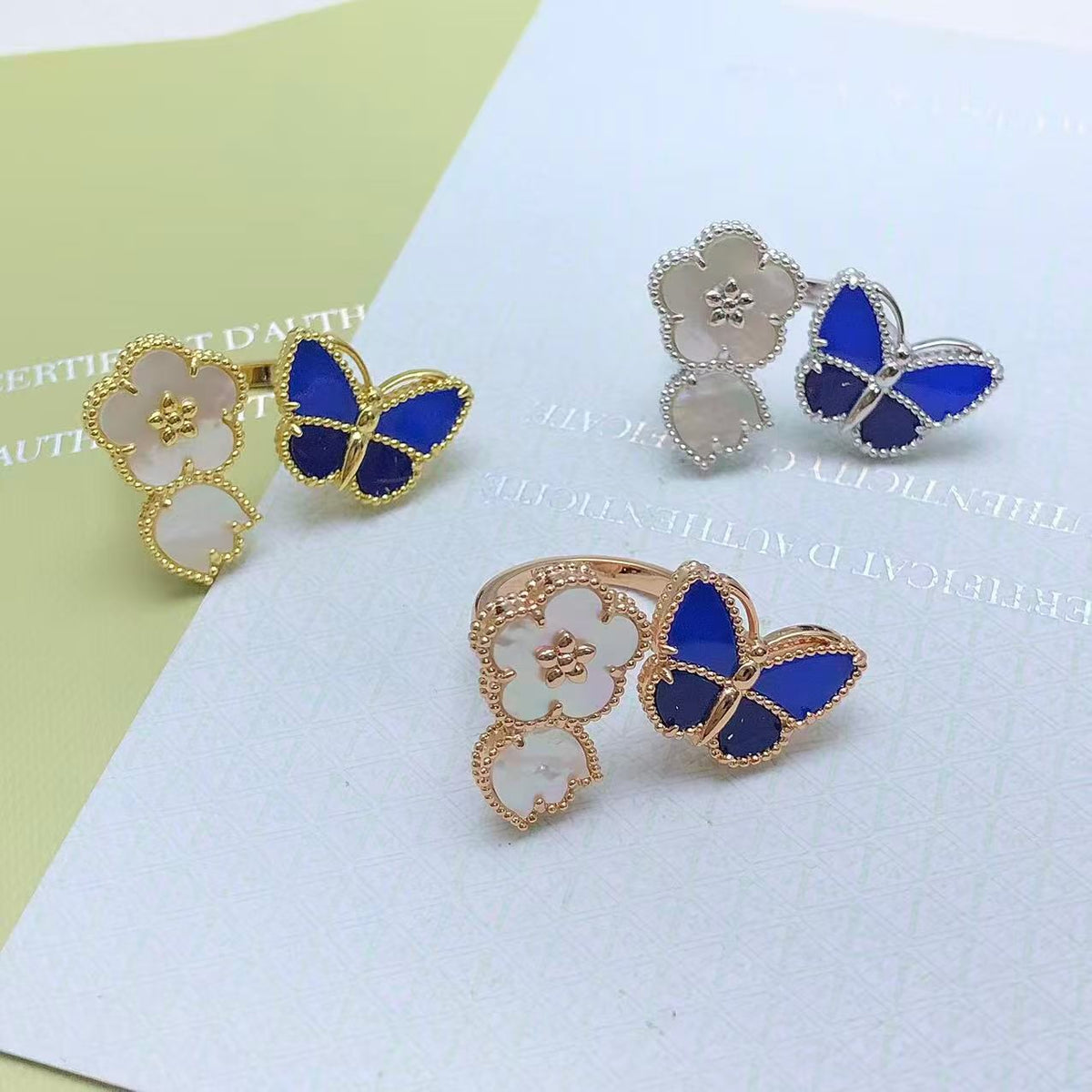 2026 NEW MODEL SPRING LUCKY 3 MOTIF GOLD RING