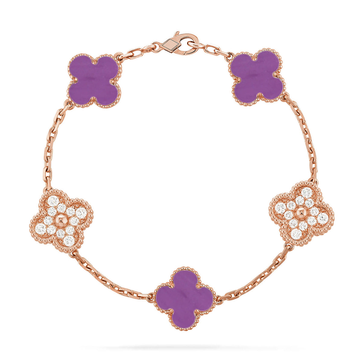 New  CLOVER 5 MOTIF VIOLET BRACELET COLLECTION