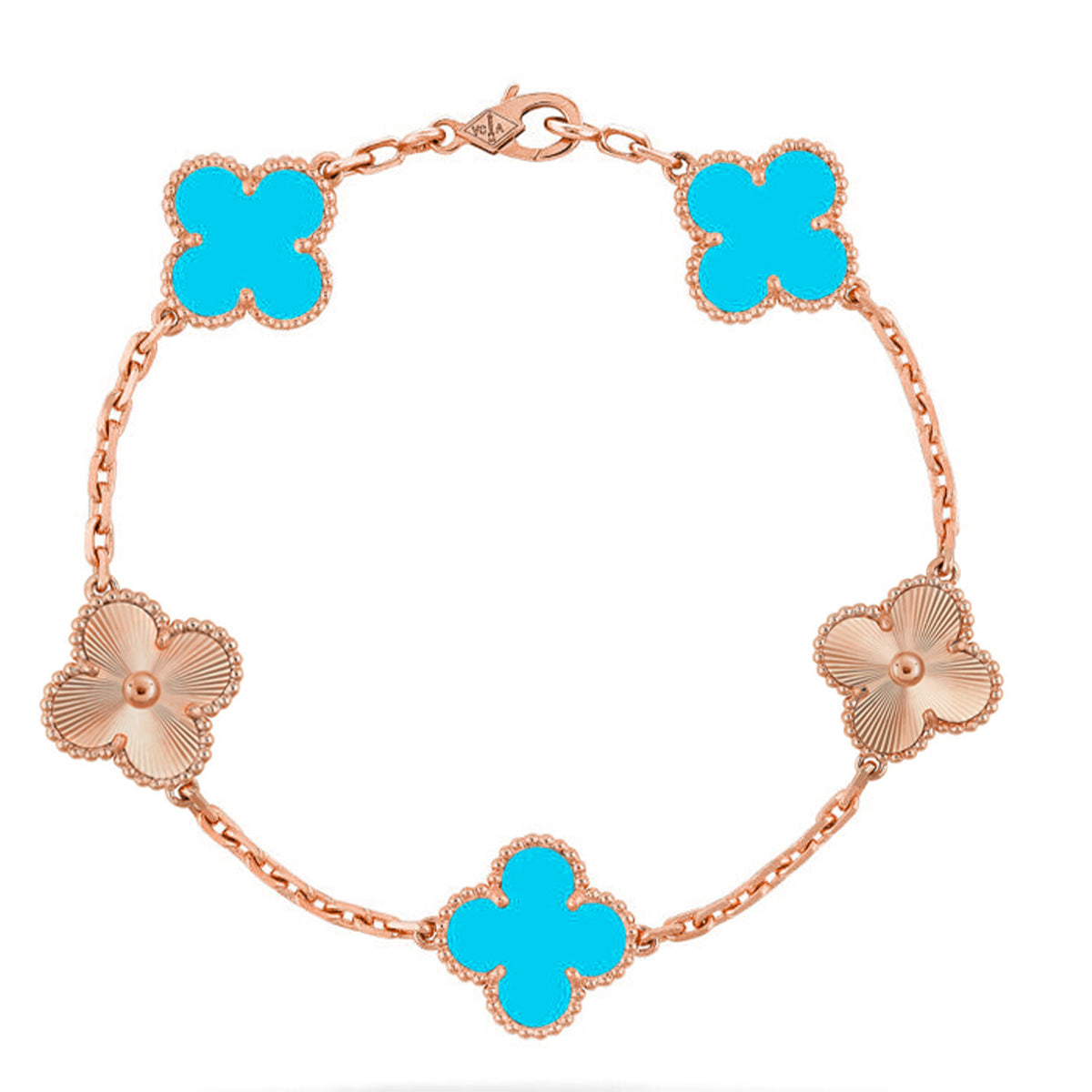 New  CLOVER 5 MOTIF TURQUOISE BRACELET COLLECTION