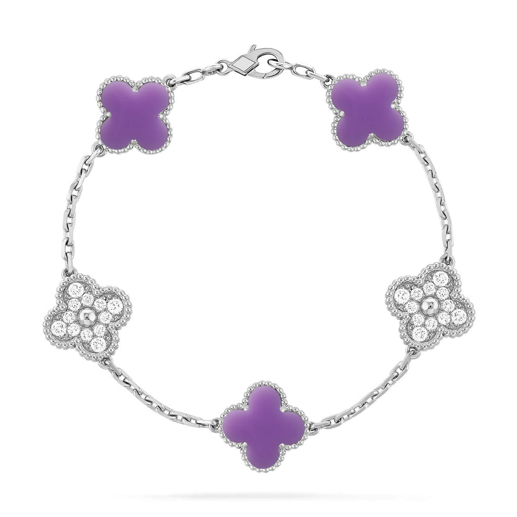 New CLOVER 5 MOTIF LIGHT PURPLE BRACELET COLLECTION
