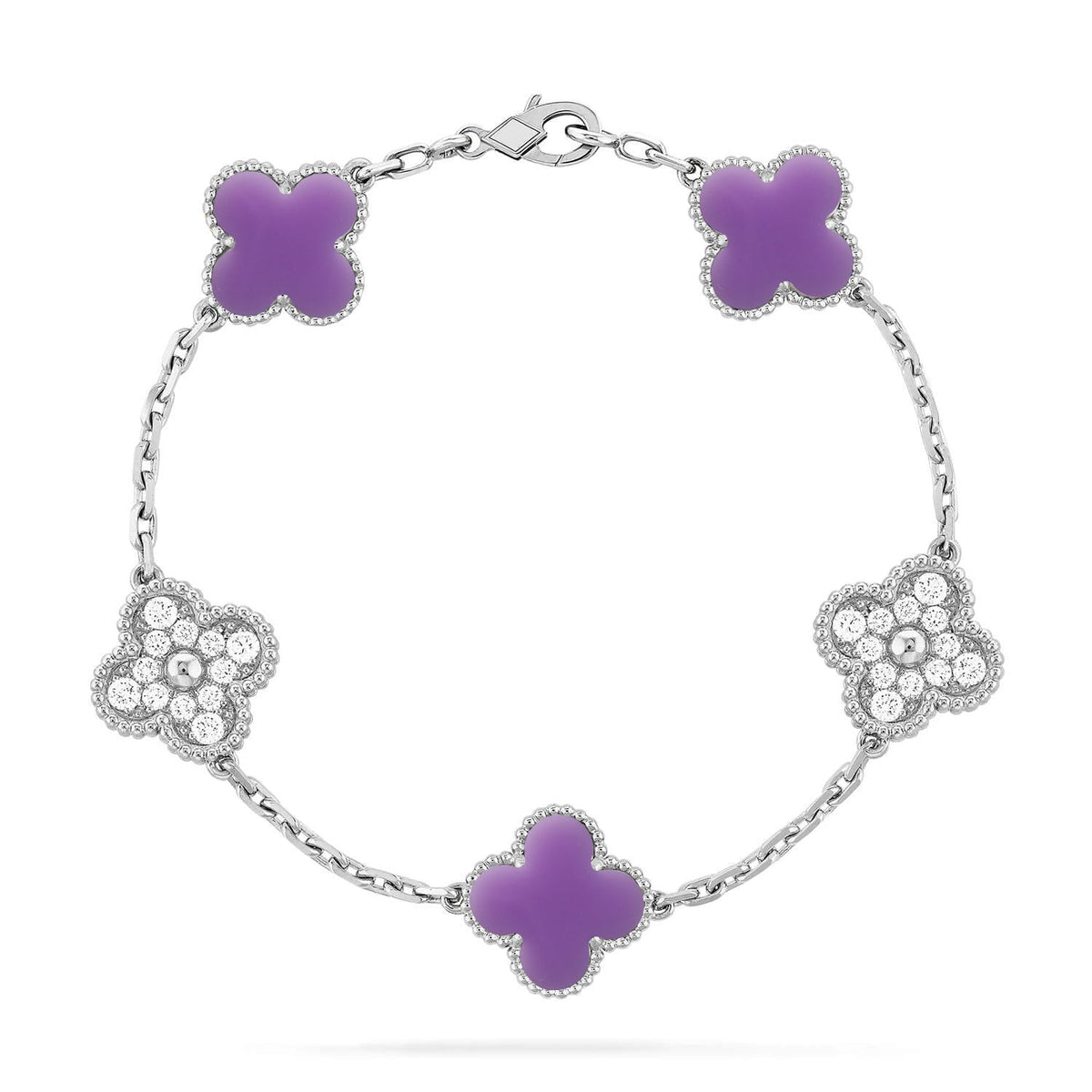 New CLOVER 5 MOTIF LIGHT PURPLE BRACELET COLLECTION