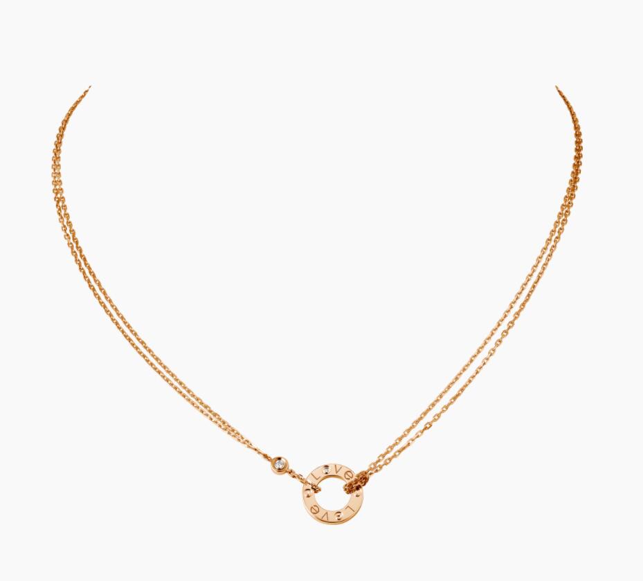 LOVE NECKLACE, 2 DIAMONDS