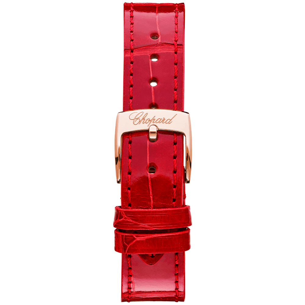 Happy Sport 33mm 18ct Rose Gold Automatic Strap Watch