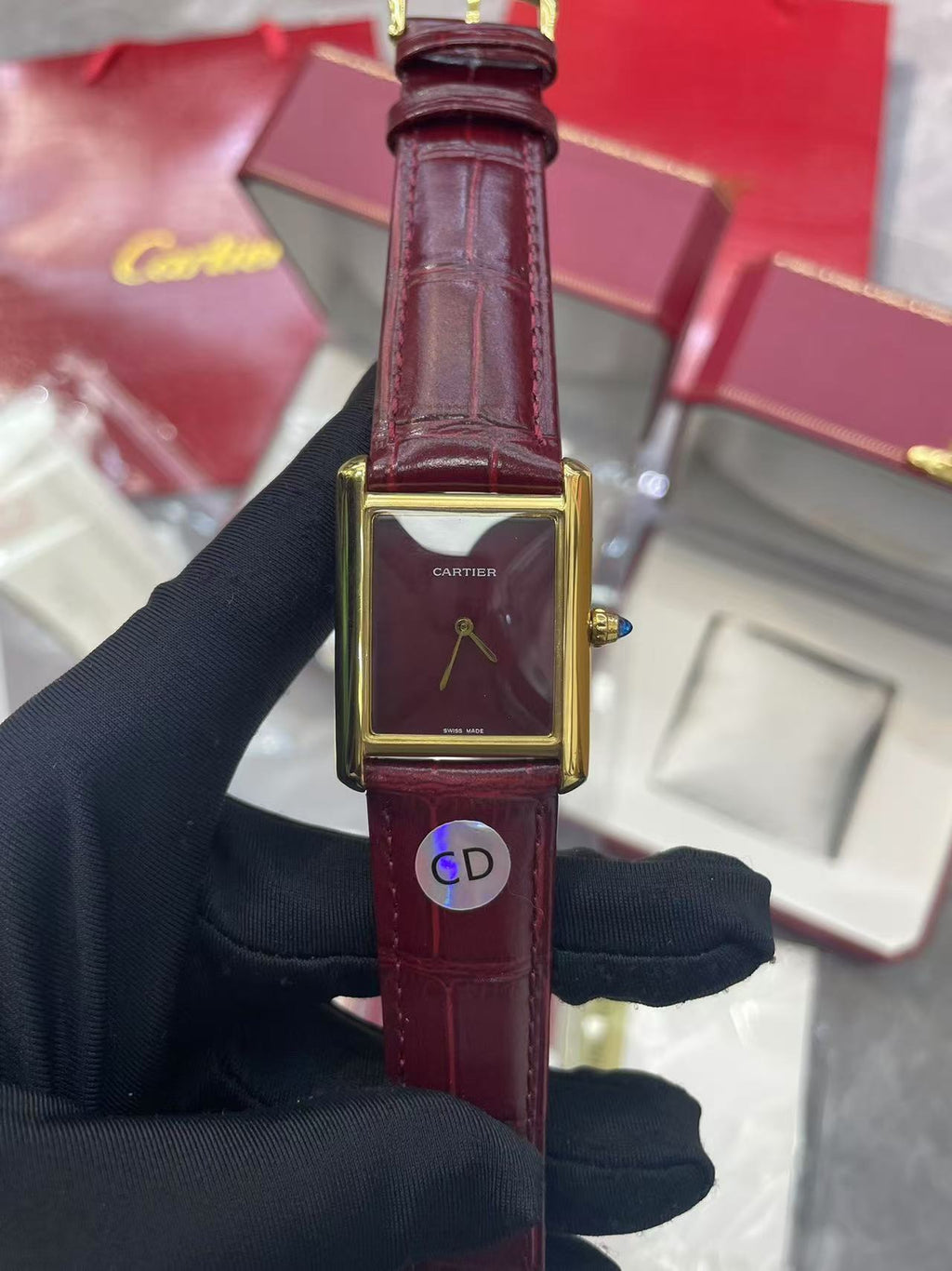 CARTIER Tank Louis Cartier Watch,Quartz Movement, Leather