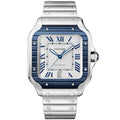 Santos de Cartier Large Steel & Silver/Blue Dial Men's Automatic Watch