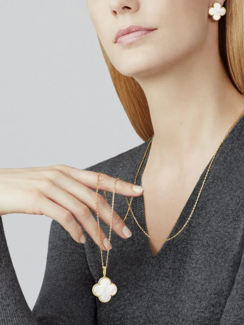 Van Cleef Magic Alhambra Long Necklace, Single Pendant