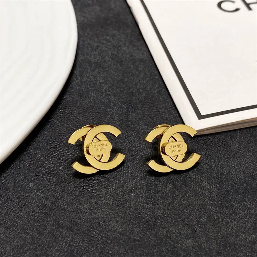Chanel mid-vintage glossy earrings