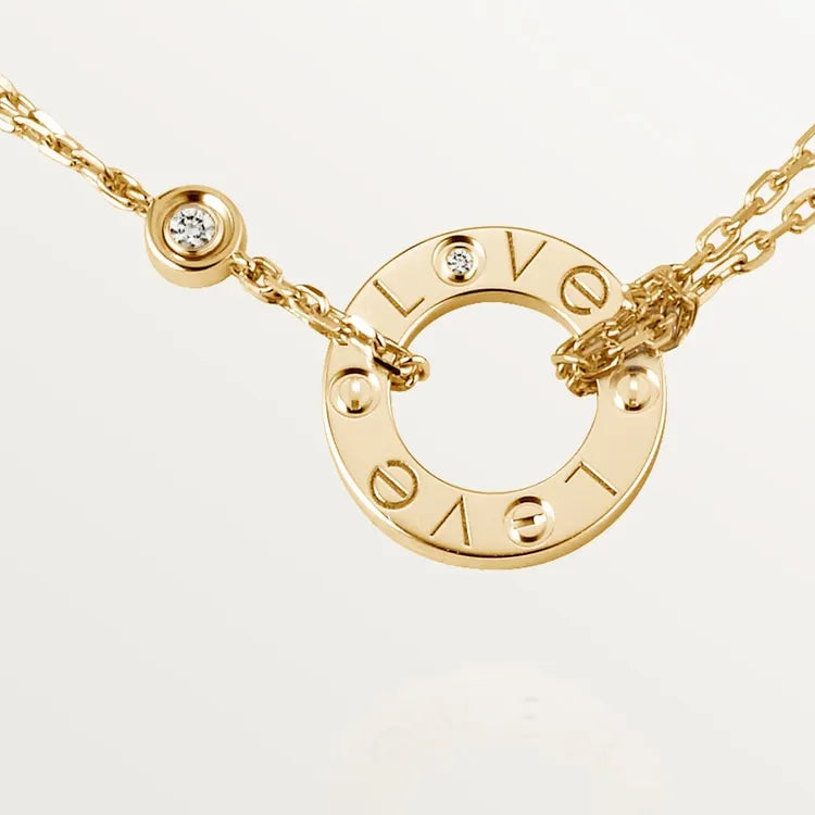 LOVE NECKLACE, 2 DIAMONDS