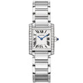 Tank Franaise Small Steel Diamond Bezel Watch