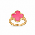 NEW CLOVER PINK ENAMEL RINGS