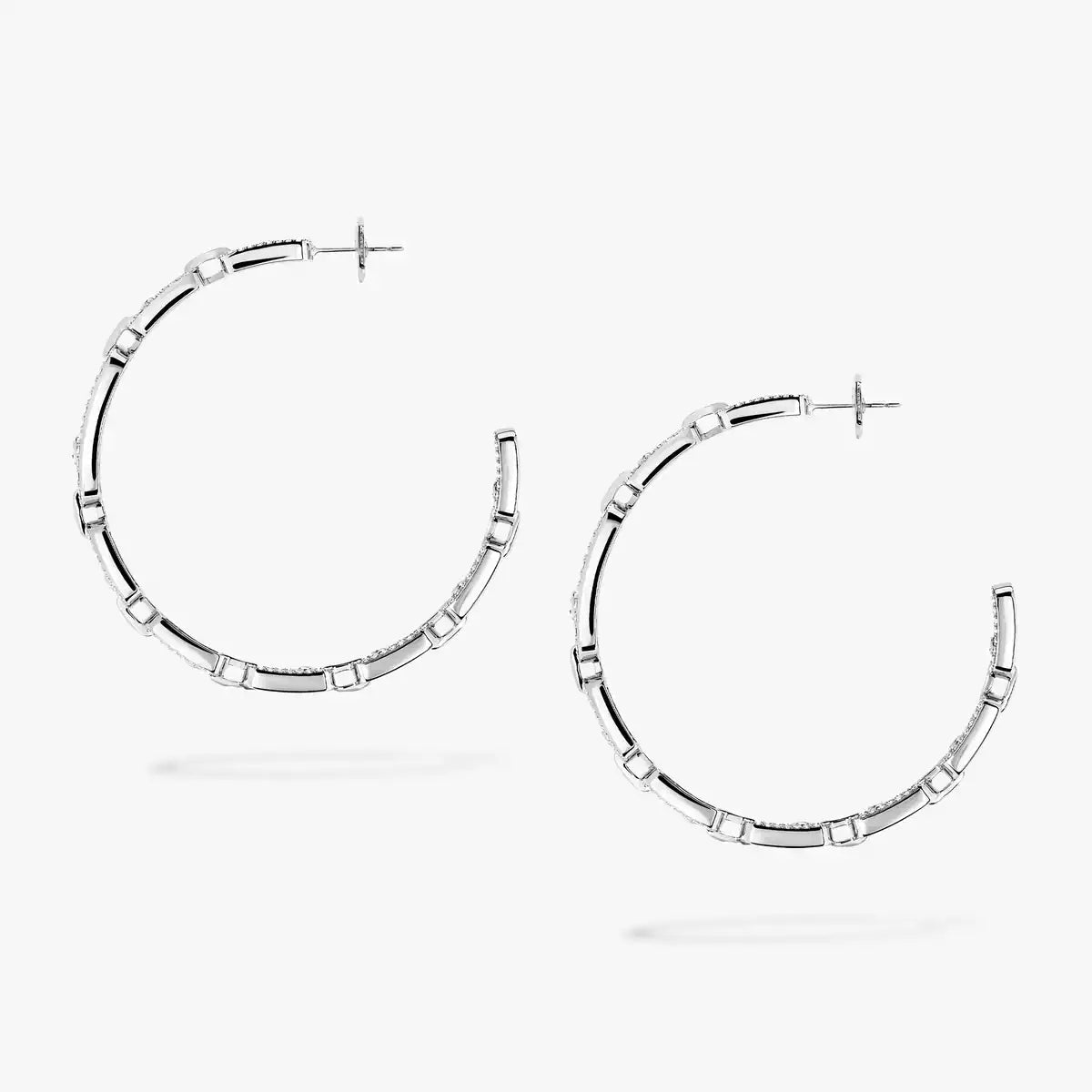 Move Link Diamond Hoop Earrings