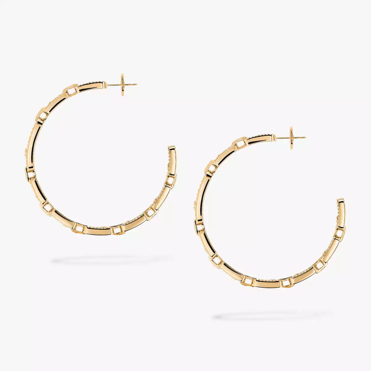 Move Link Diamond Hoop Earrings
