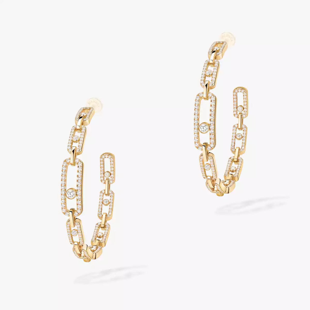 Move Link Diamond Hoop Earrings