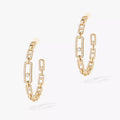 Move Link Diamond Hoop Earrings