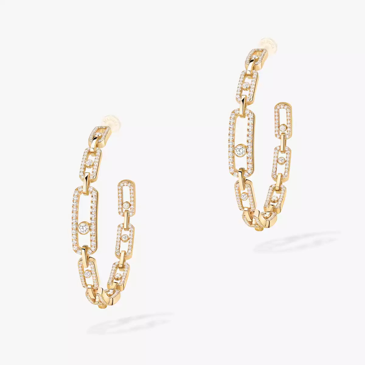 Move Link Diamond Hoop Earrings