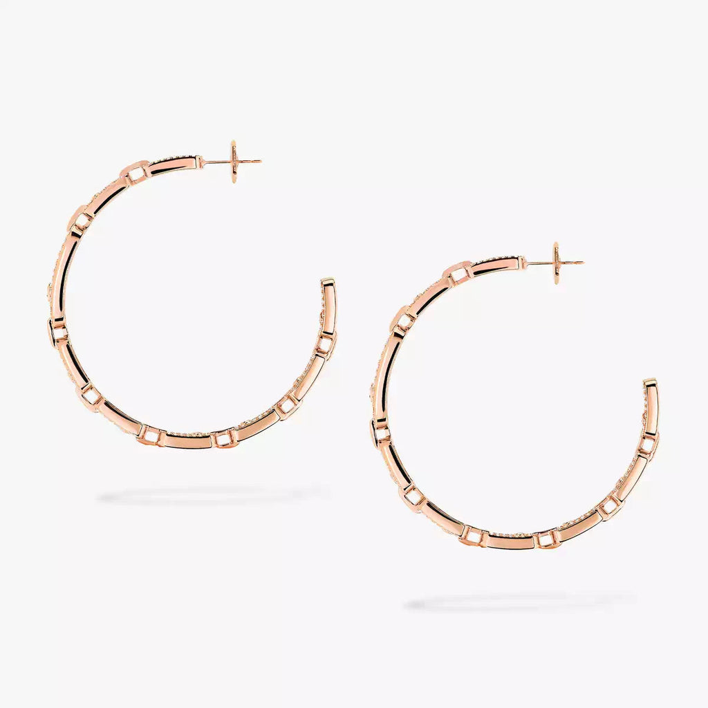 Move Link Diamond Hoop Earrings