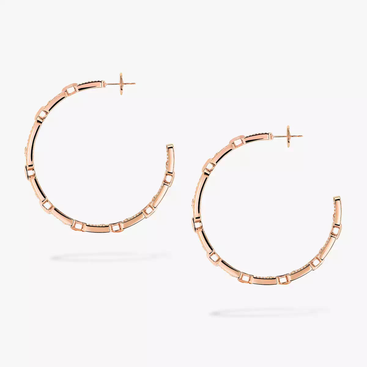 Move Link Diamond Hoop Earrings