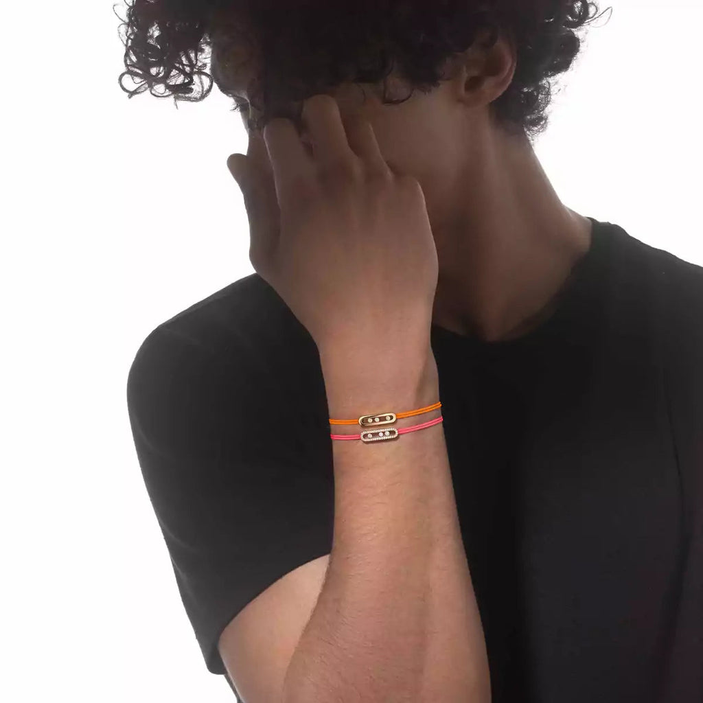 Messika Care(s) pink cord pavé bracelet