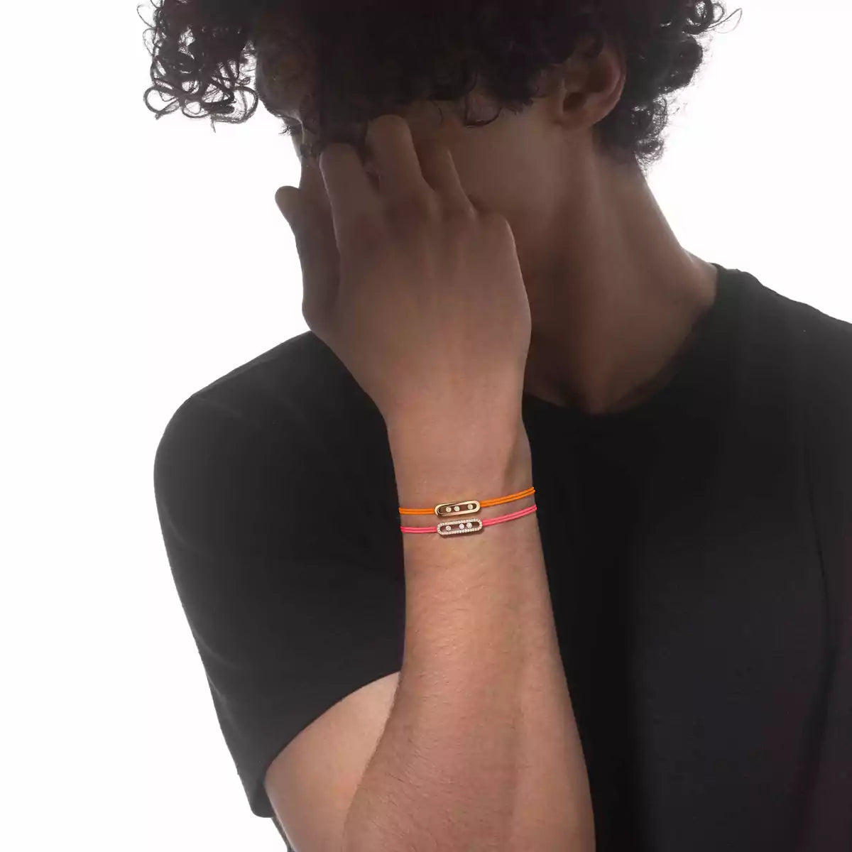 Messika Care(s) pink cord pavé bracelet
