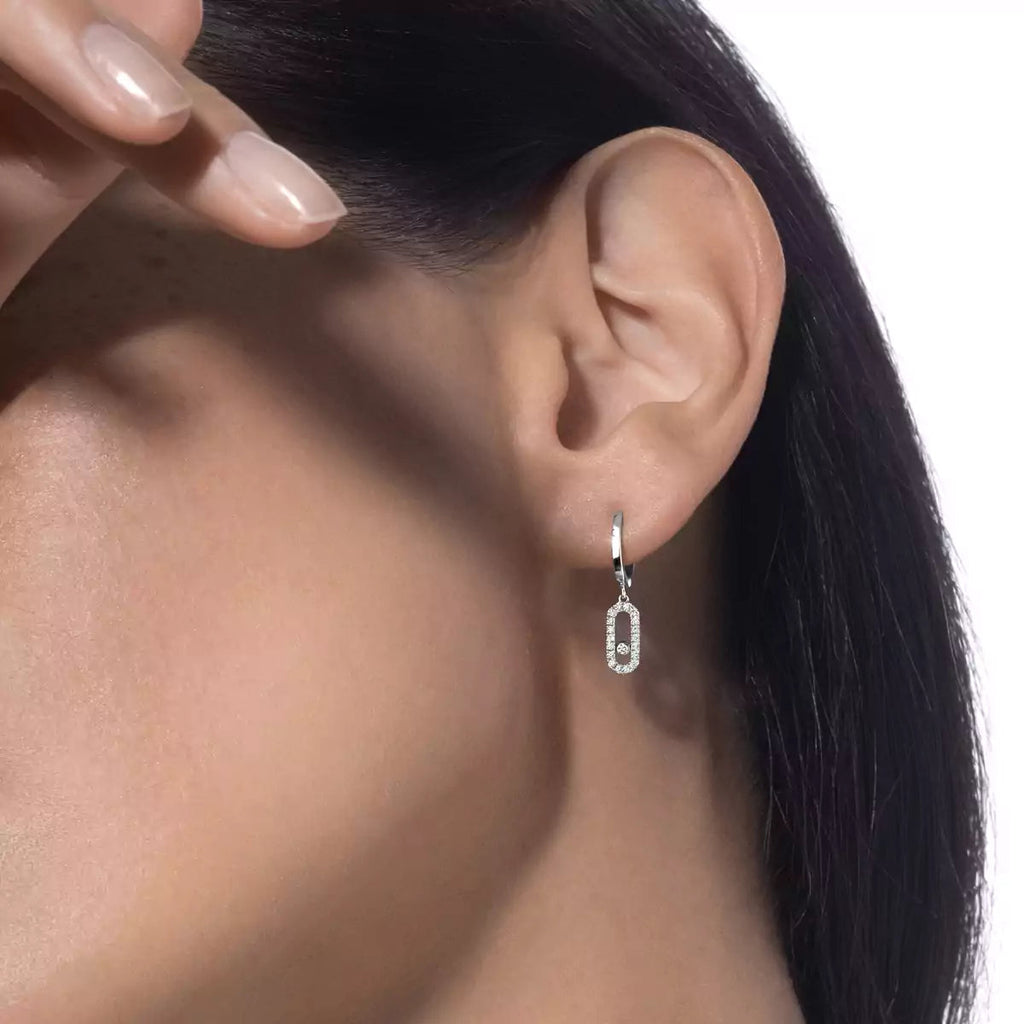 Move Uno Single Diamond Hoop Earring