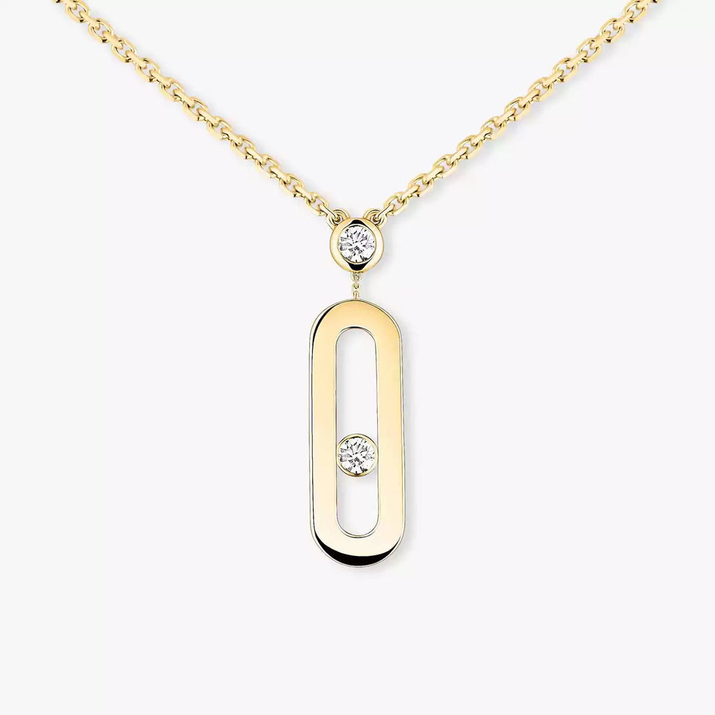 Move Uno Gold Diamond Long Necklace
