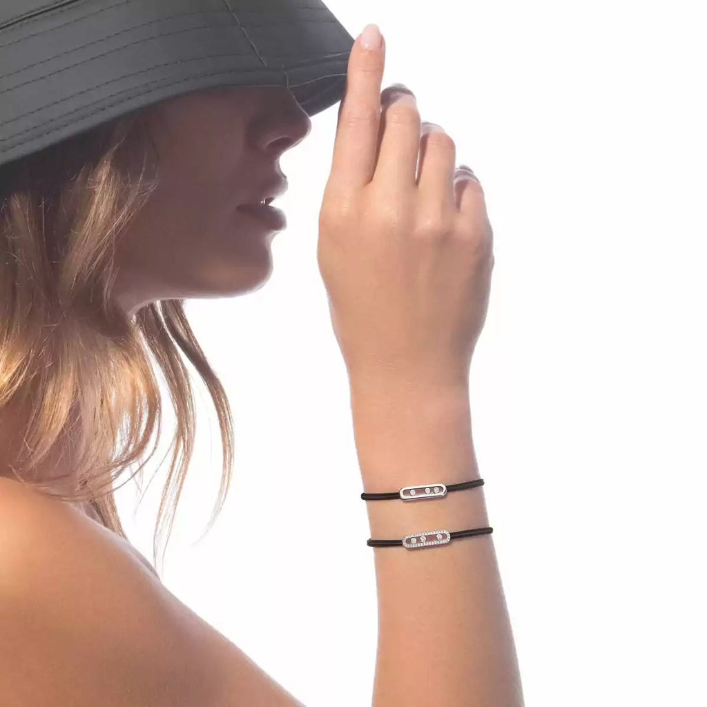 Messika Care(s) pink cord pavé bracelet