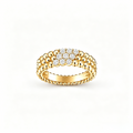 THREE-ROW DIAMOND RING
