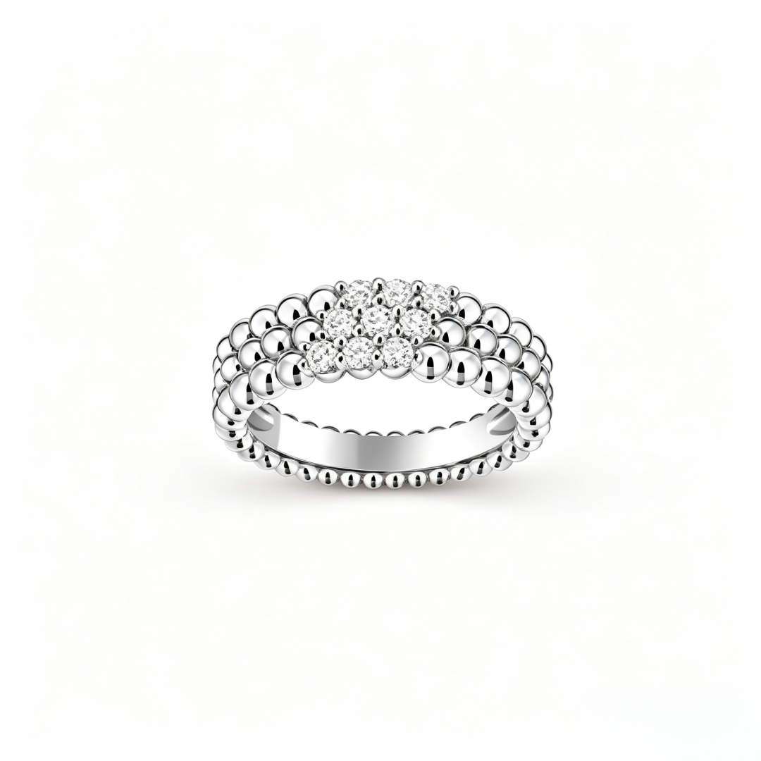 THREE-ROW DIAMOND RING