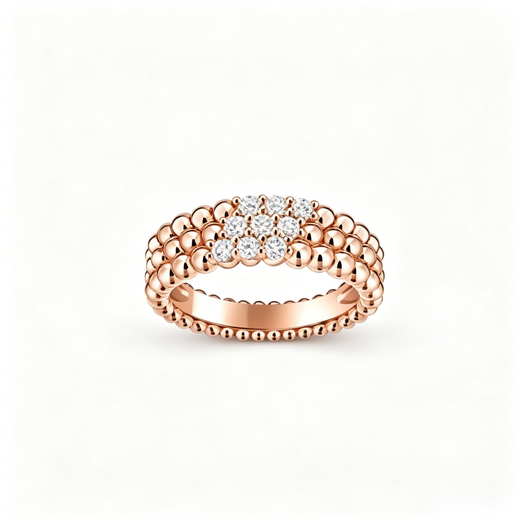 THREE-ROW DIAMOND RING