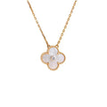 CLOVER 15MM DIAMOND WHITE FRITILLARIA NECKLACE