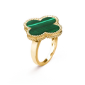 CLOVER MALACHITE RING