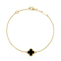 CLOVER ONYX SINGLE FLOWER BRACELET