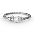FORCE LARGE HORSESHOE FULL DIAMOND BRACELET SILVER