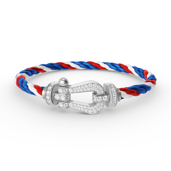 FORCE LARGE HORSESHOE FULL DIAMOND BRACELET SILVER
