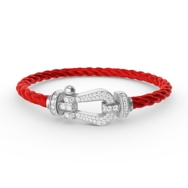 FORCE LARGE HORSESHOE FULL DIAMOND BRACELET SILVER
