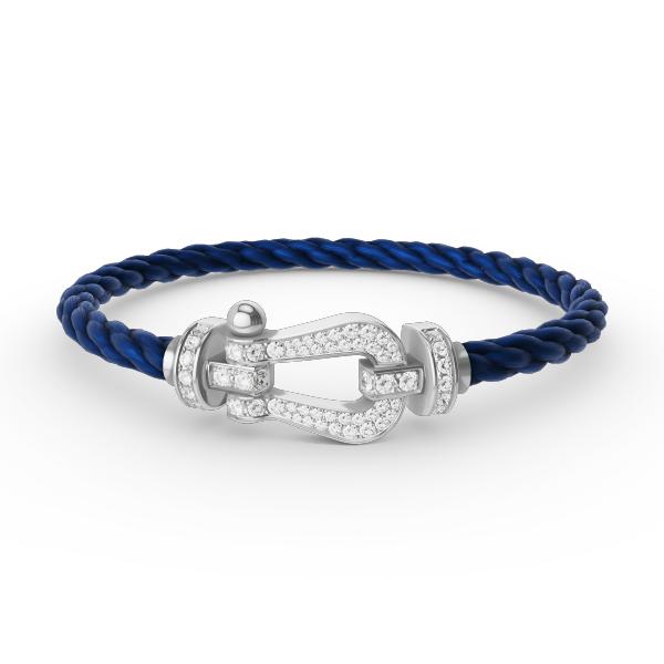 FORCE LARGE HORSESHOE FULL DIAMOND BRACELET SILVER