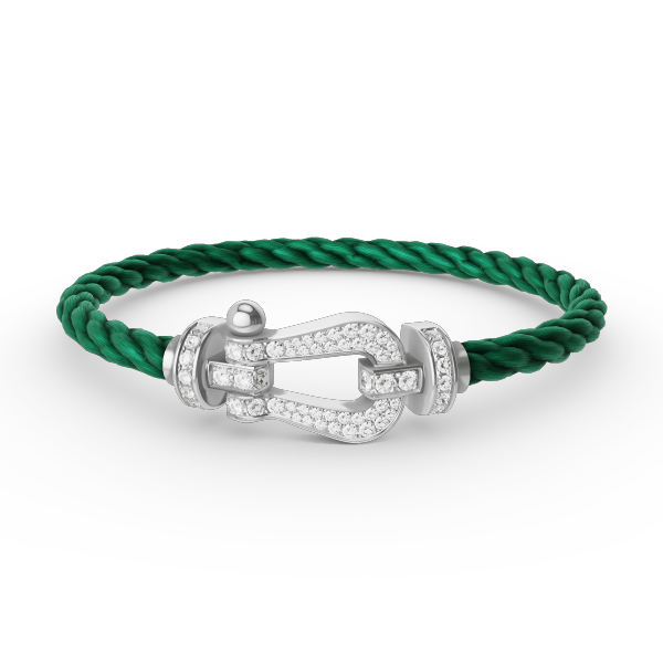 FORCE LARGE HORSESHOE FULL DIAMOND BRACELET SILVER